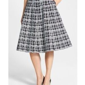 CHARLES GRAY LONDON Classic Black and White Plaid A-Line Skirt Size XS